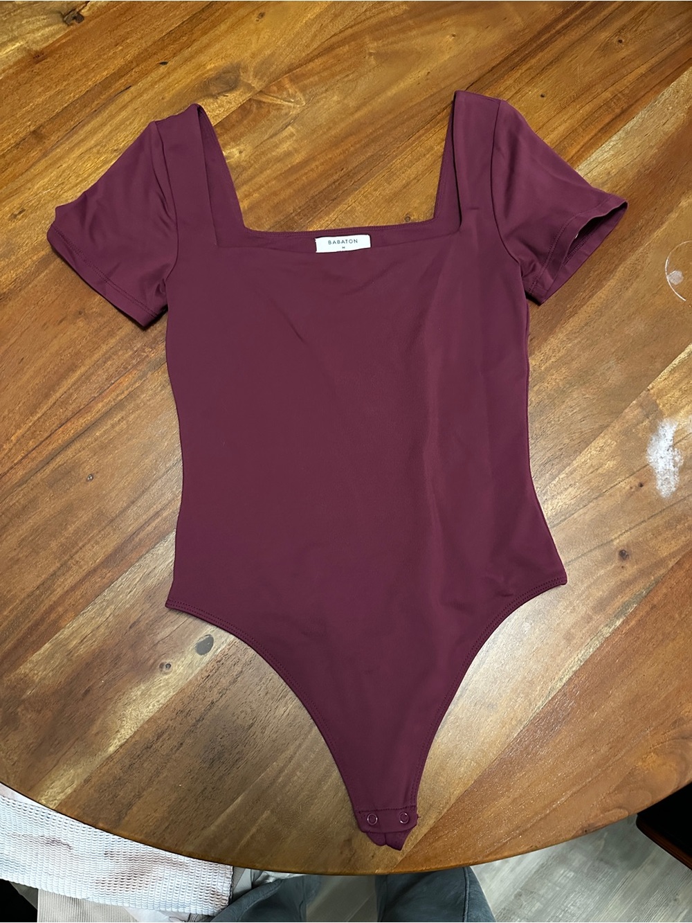 Burgundy Square Neck One-Piece